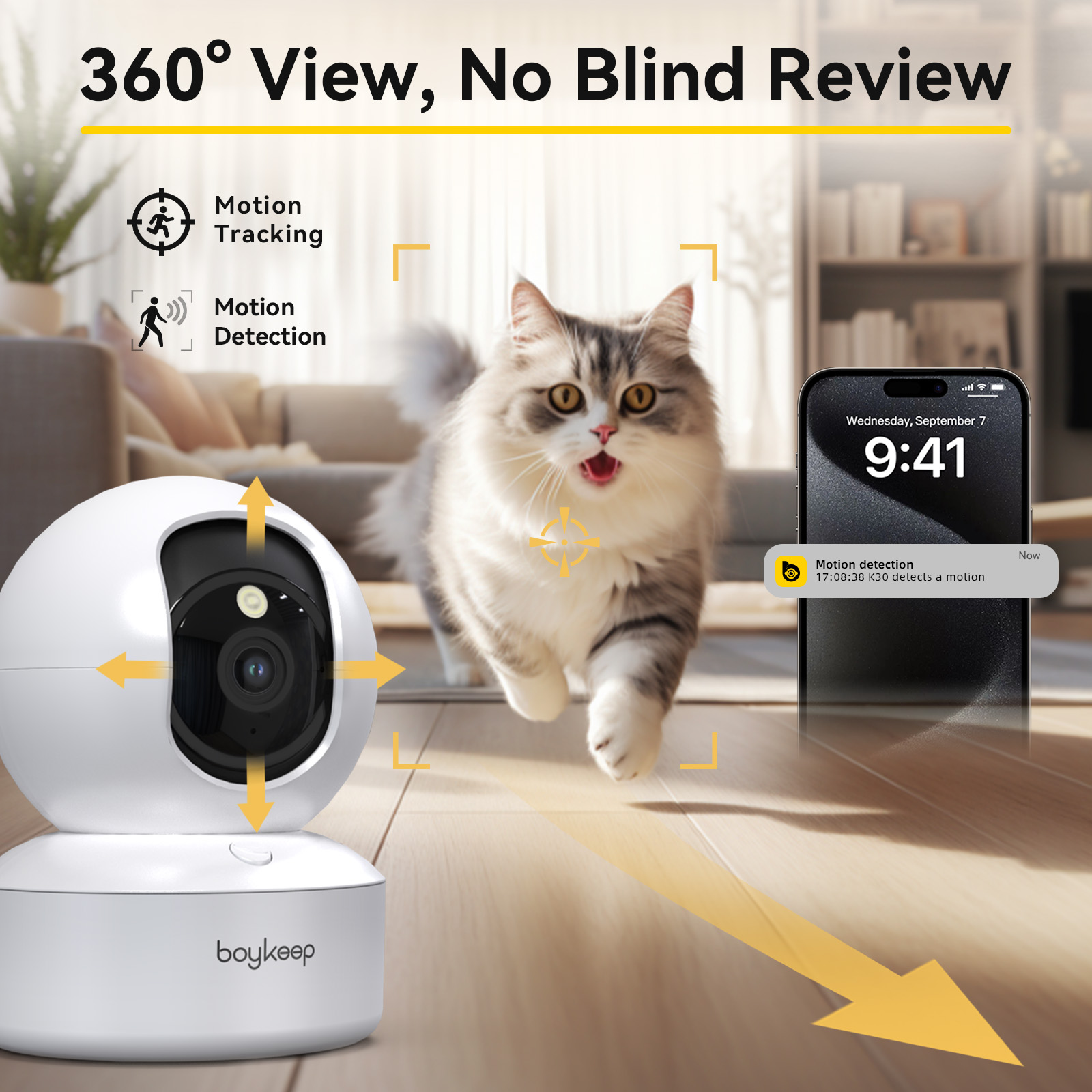 Eufy Camera E220 - กล้องสัตว์เลี้ยงสุนัข Boykeep 2K พร้อมแอพโทรศัพท์, กล้องรักษาความปลอดภัยในร่ม WiFi